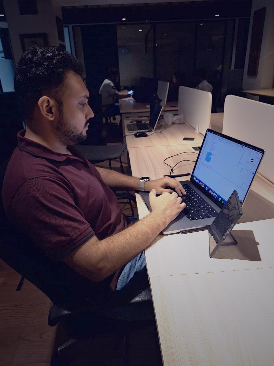 Murtaza Kazmi building at his desk